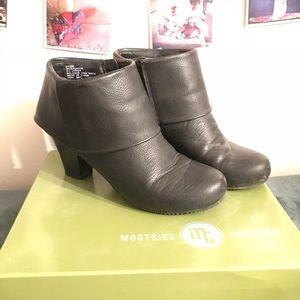 Black heeled ankle booties